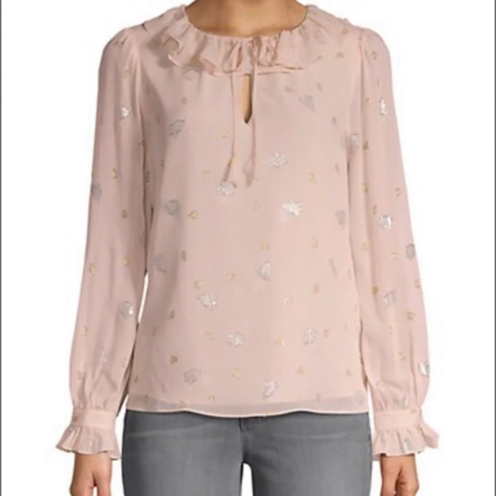 NWT Rebecca Taylor Snow Petal Silk Top